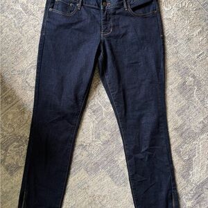 Women's Dark Blue Jeans w Zipper Ankle